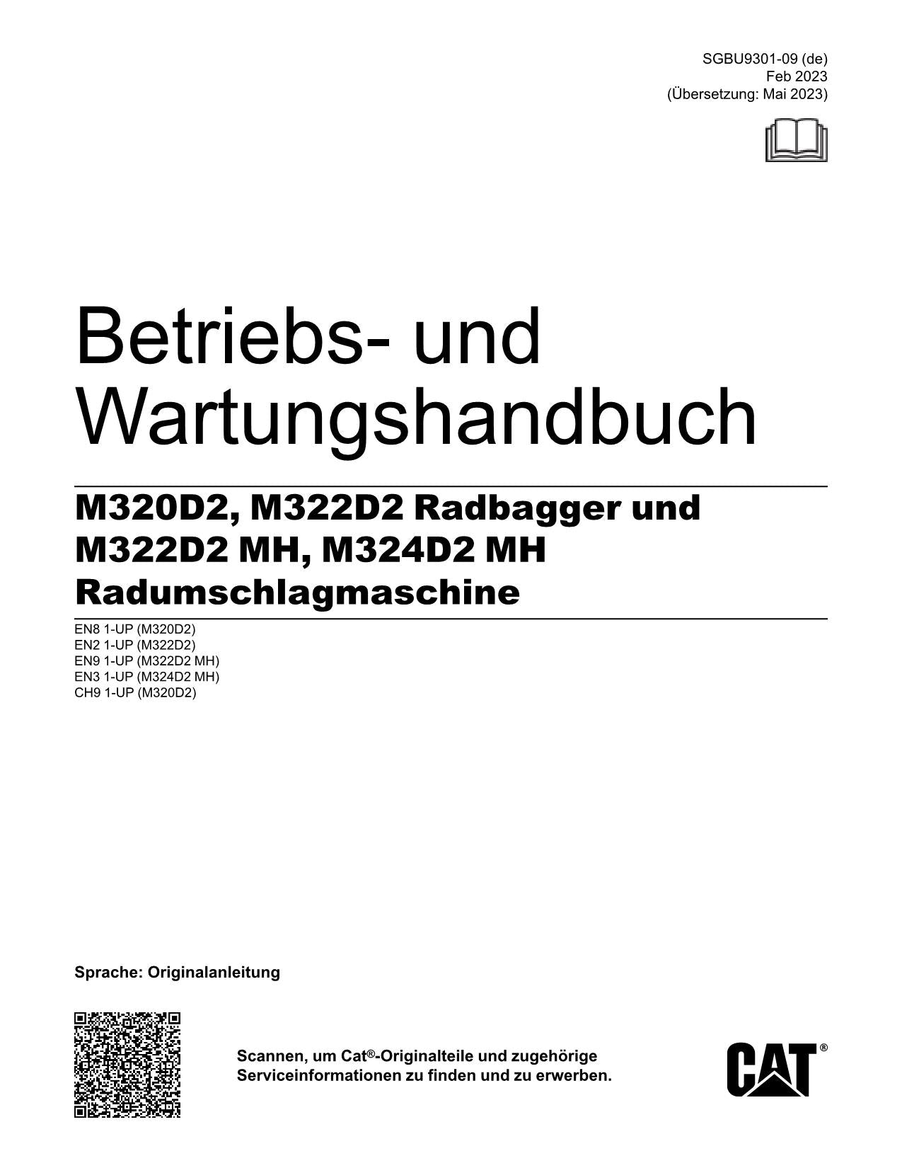 Caterpillar M320D2 M322D2 M322D2 MH M324D2 MH Ensacadora Betriebsanleitung