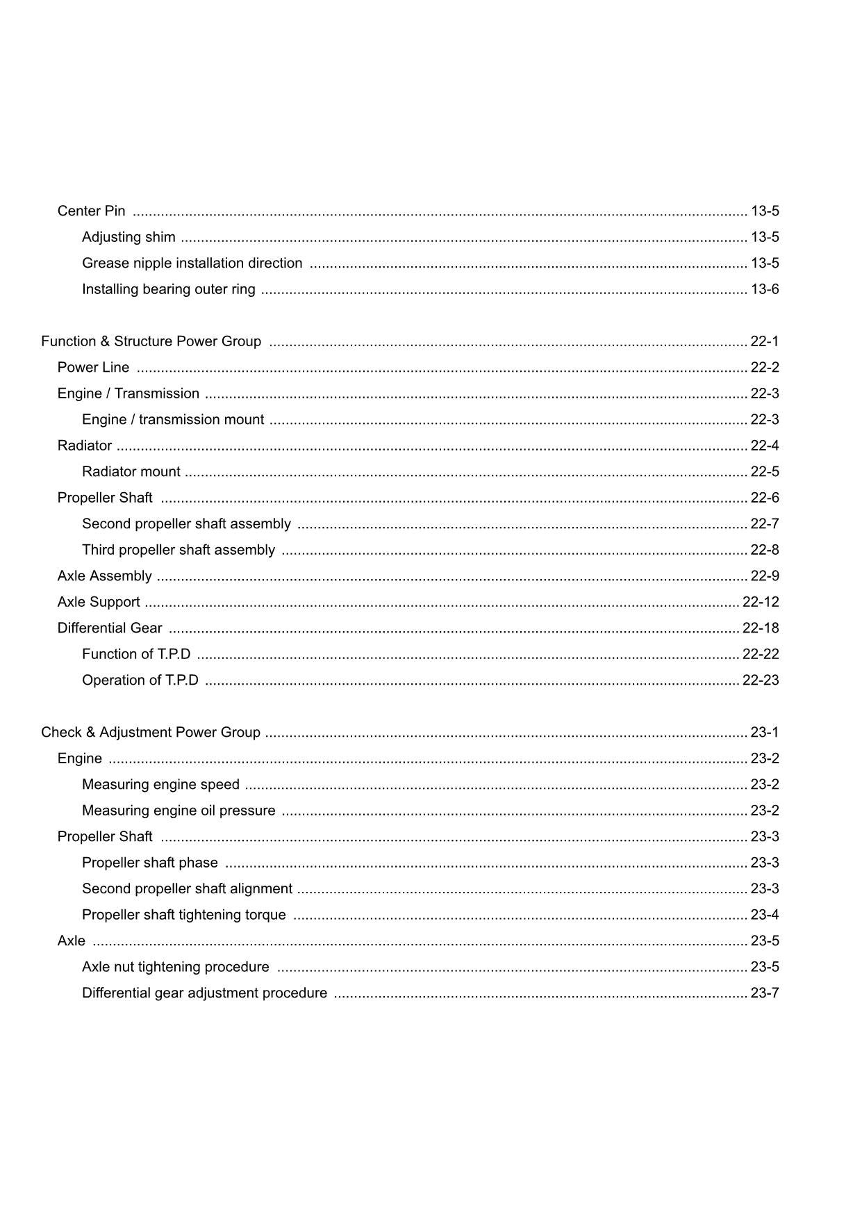Hitachi ZW370-G Wheel Loader Technical Manual Operational Principle