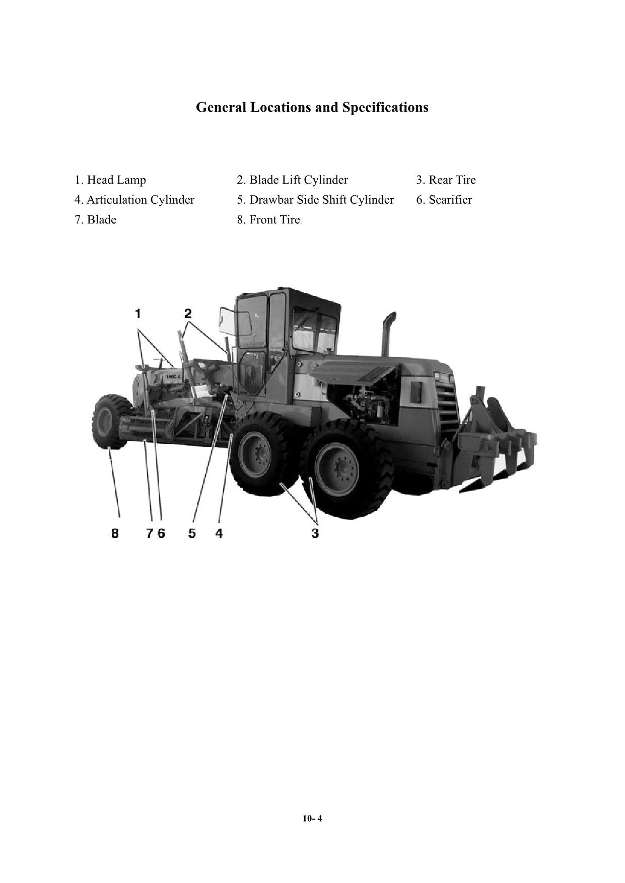 Hyundai HG190 MOTOR GRADER Operators Maintenance Manual