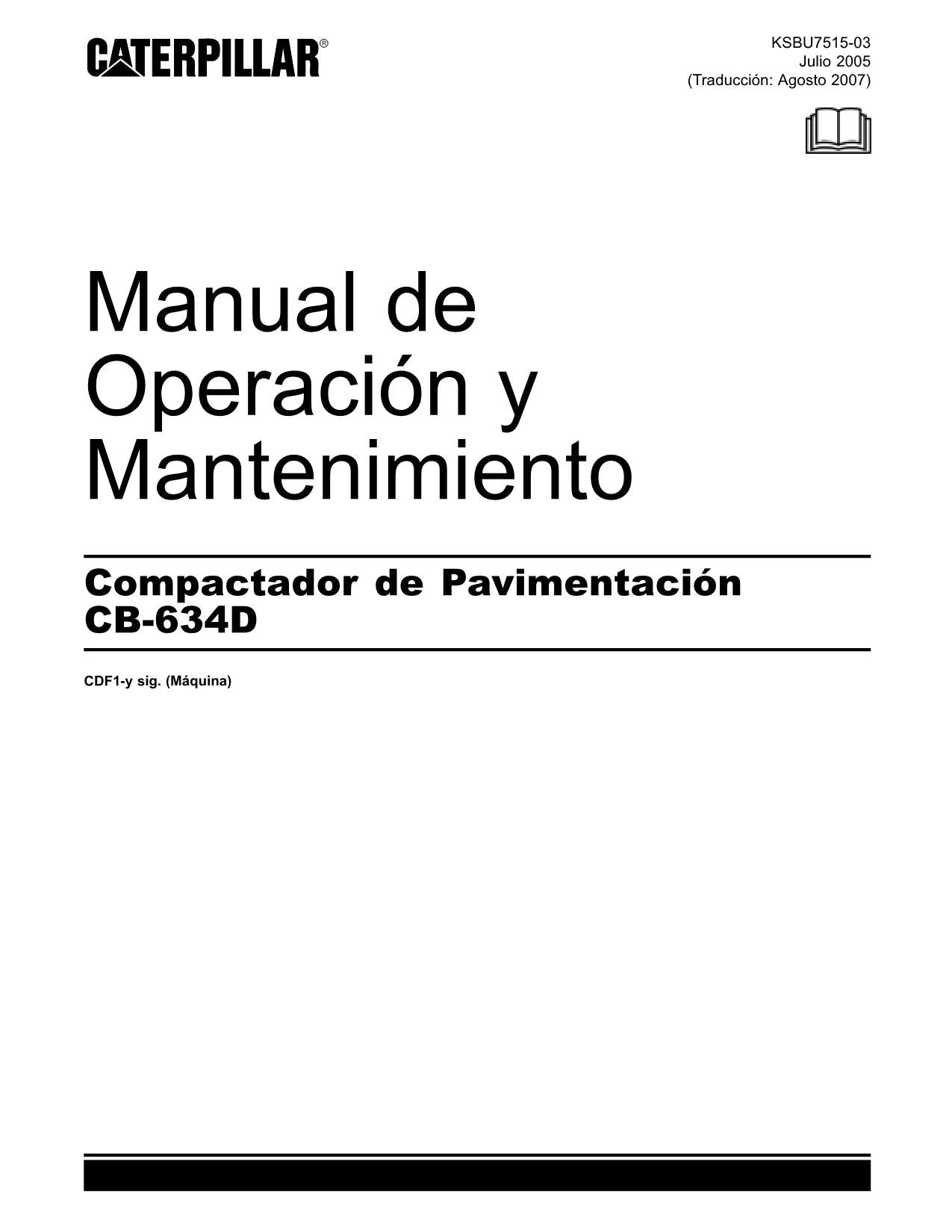 Caterpillar CB 634D Compactadora Manual de Operación y Mantenimiento Español
