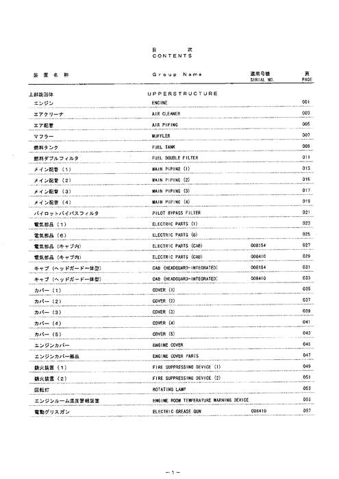 Manual del catálogo de piezas de la excavadora Hitachi EX450LCH-5