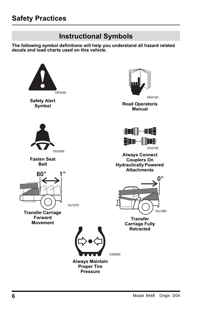 LULL 944E-38 Telehandler Maintenance Operation Operators Manual