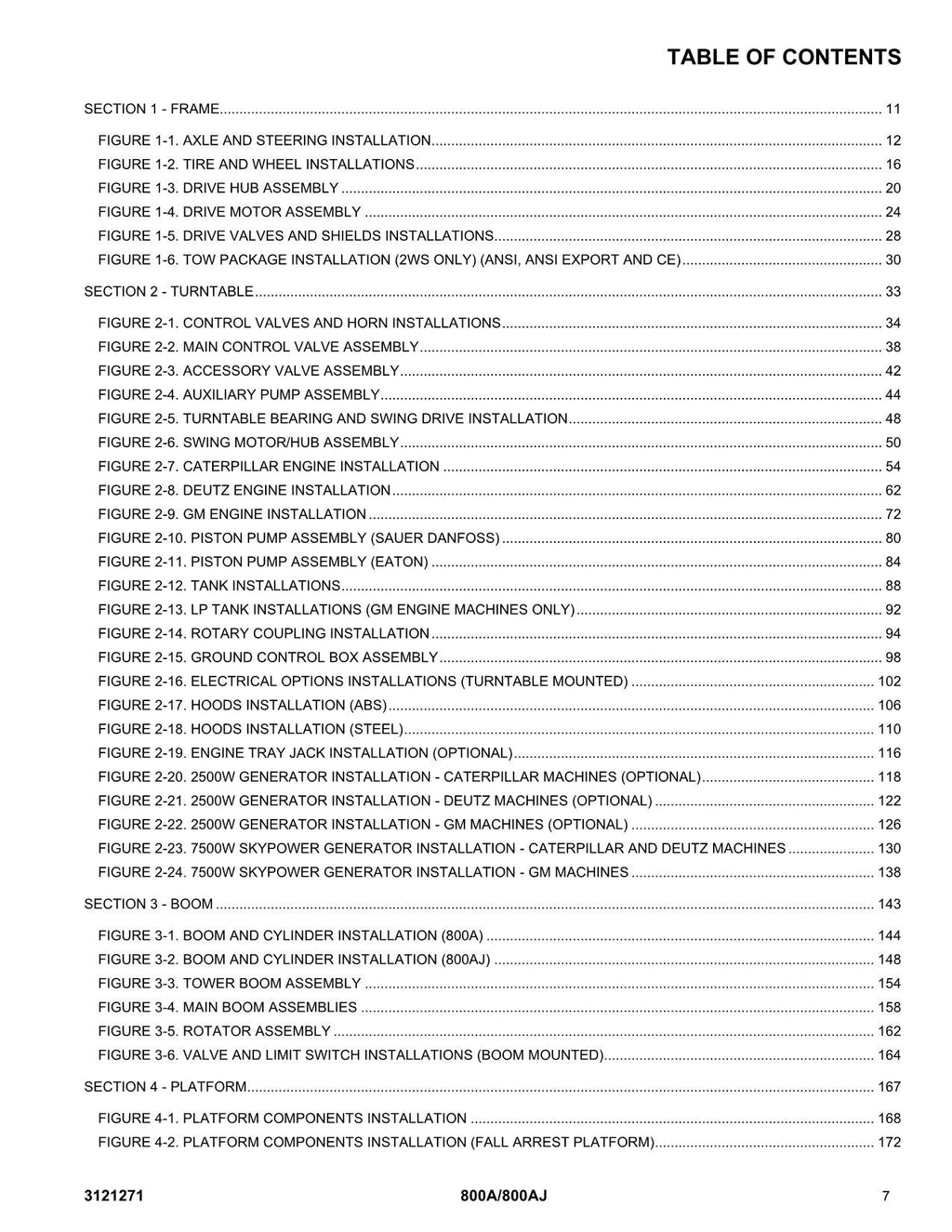 JLG 800A 800AJ Scissor Lift Parts Catalog Manual