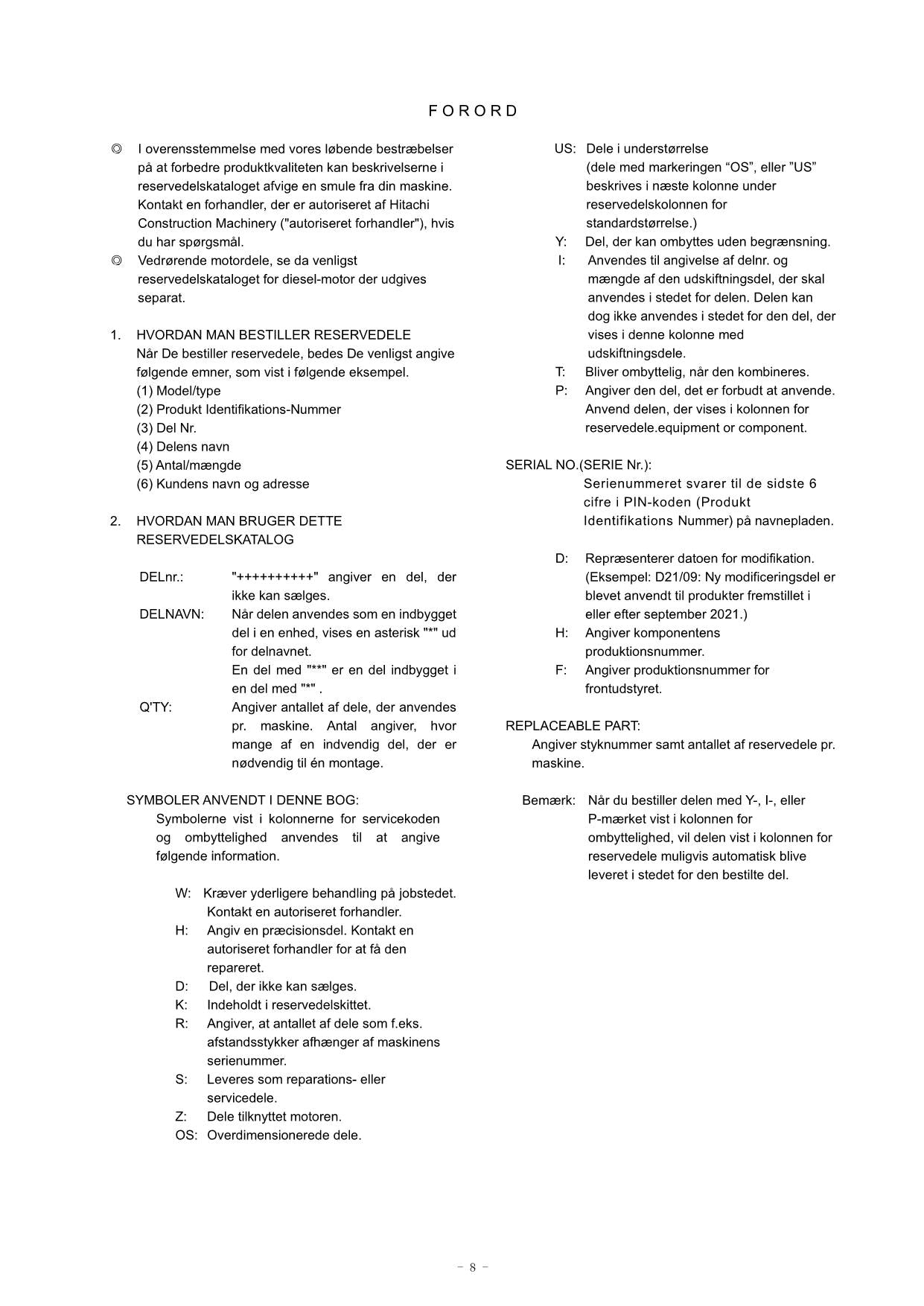 Hitachi ZW250-7 Wheel Loader Parts Catalog Manual SN 500101-up