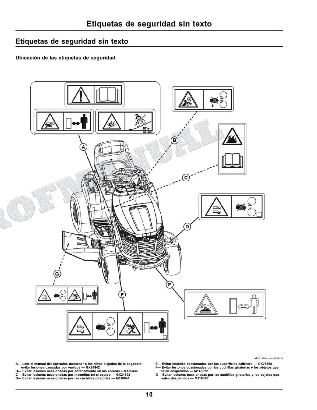 John Deere S100 S110 S120 S130 S140 S160 S170 S180 Tractor Manual del Operador