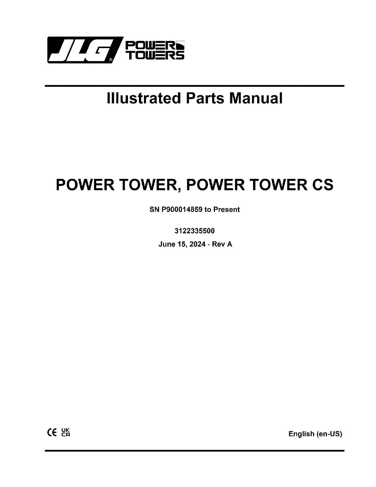 JLG POWER TOWER CS Parts Catalog Manual SN P900014859 to Present