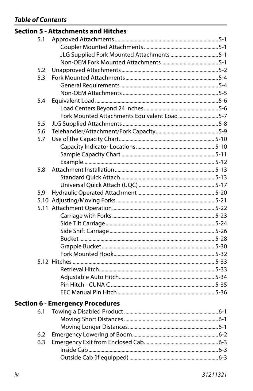 Manual del operador de mantenimiento y operación del manipulador telescópico JLG G5-18A 31211321