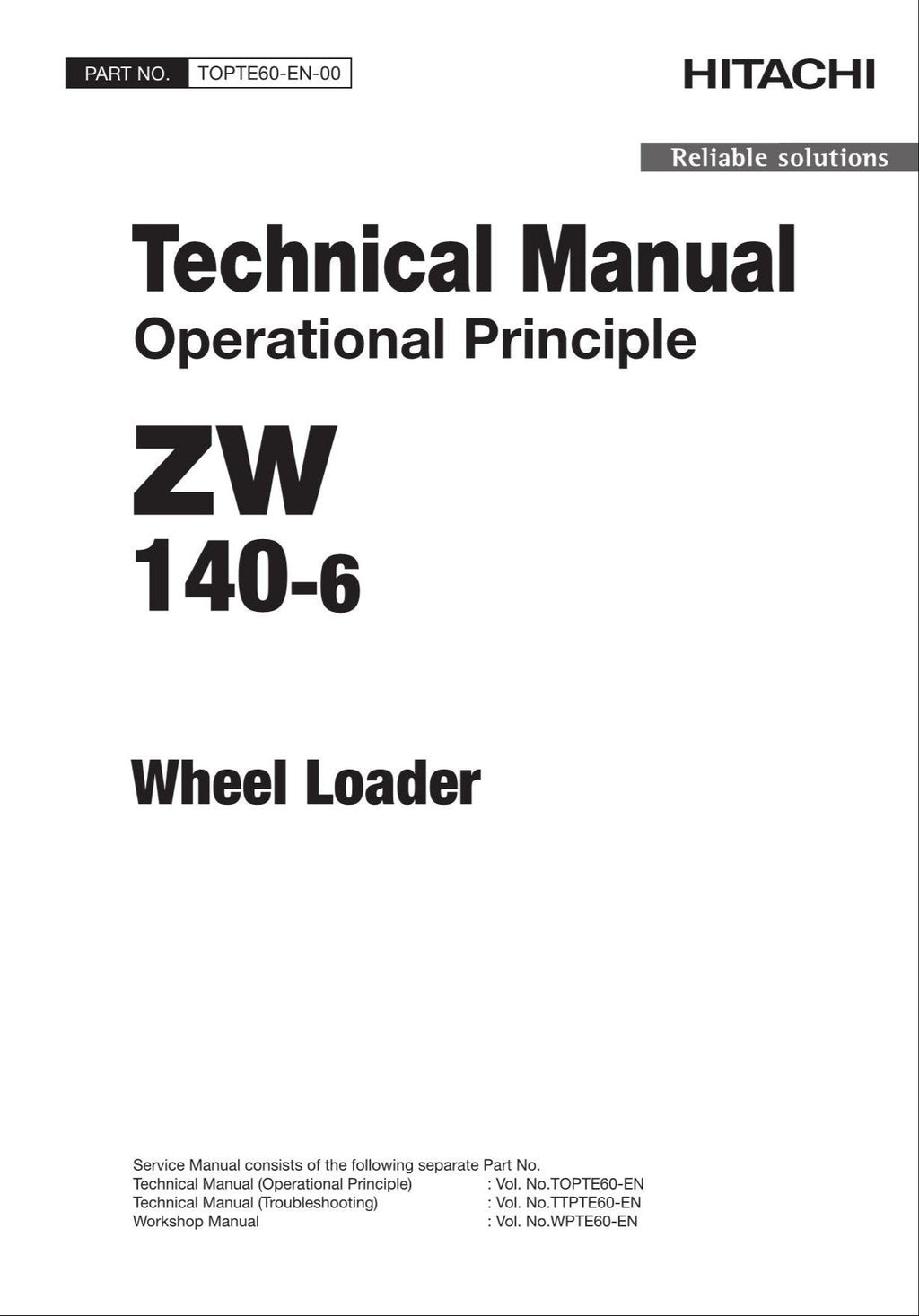 Hitachi ZW140-6 Wheel Loader Technical Manual Operational Principle