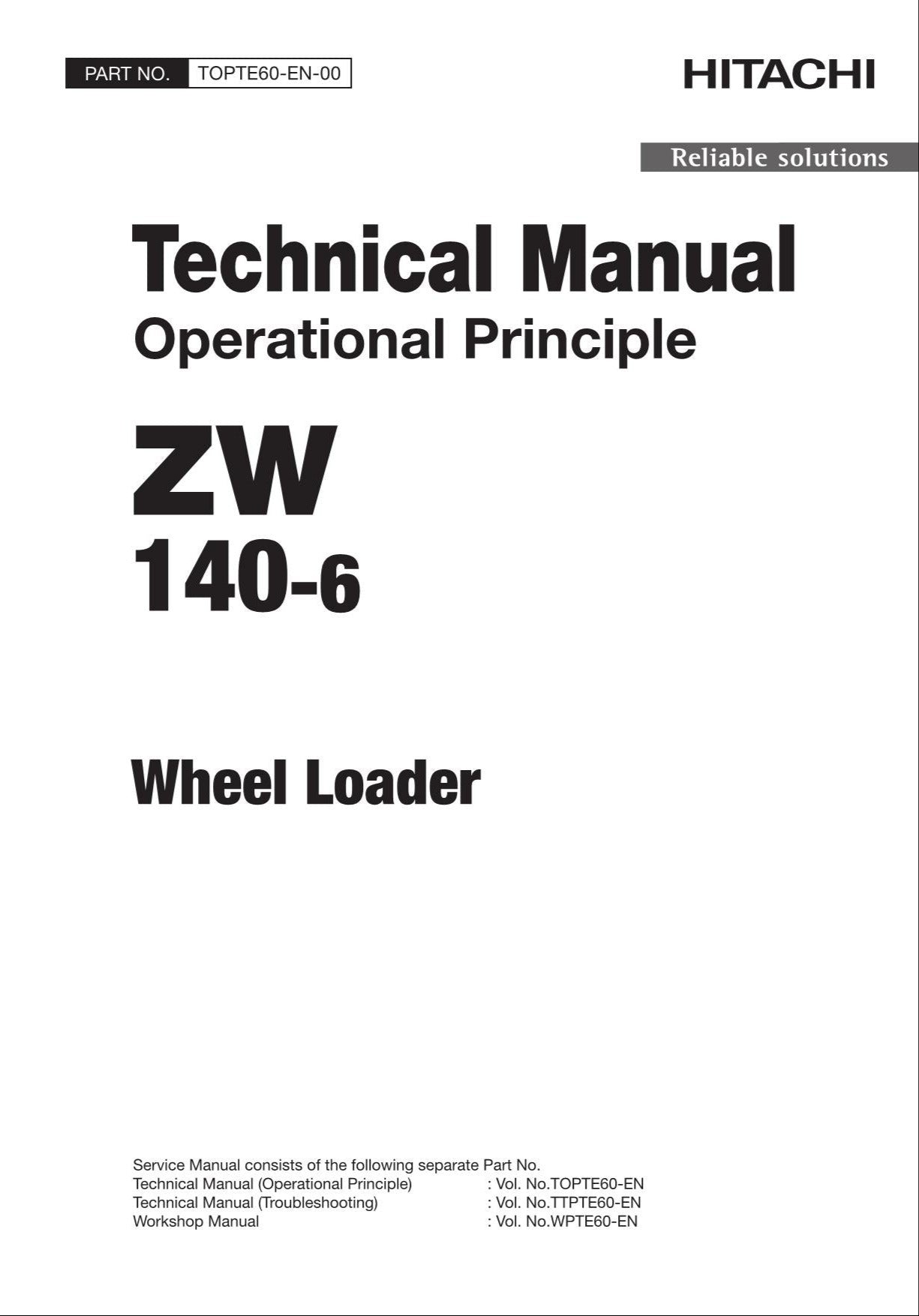 Hitachi ZW140-6 Wheel Loader Technical Manual Operational Principle