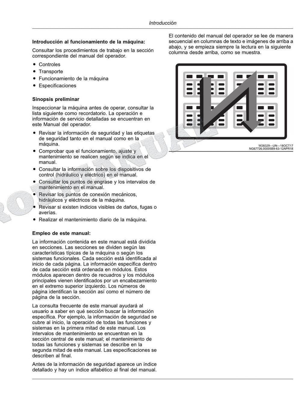 John Deere 1035 jardinera Manual del Operador Español
