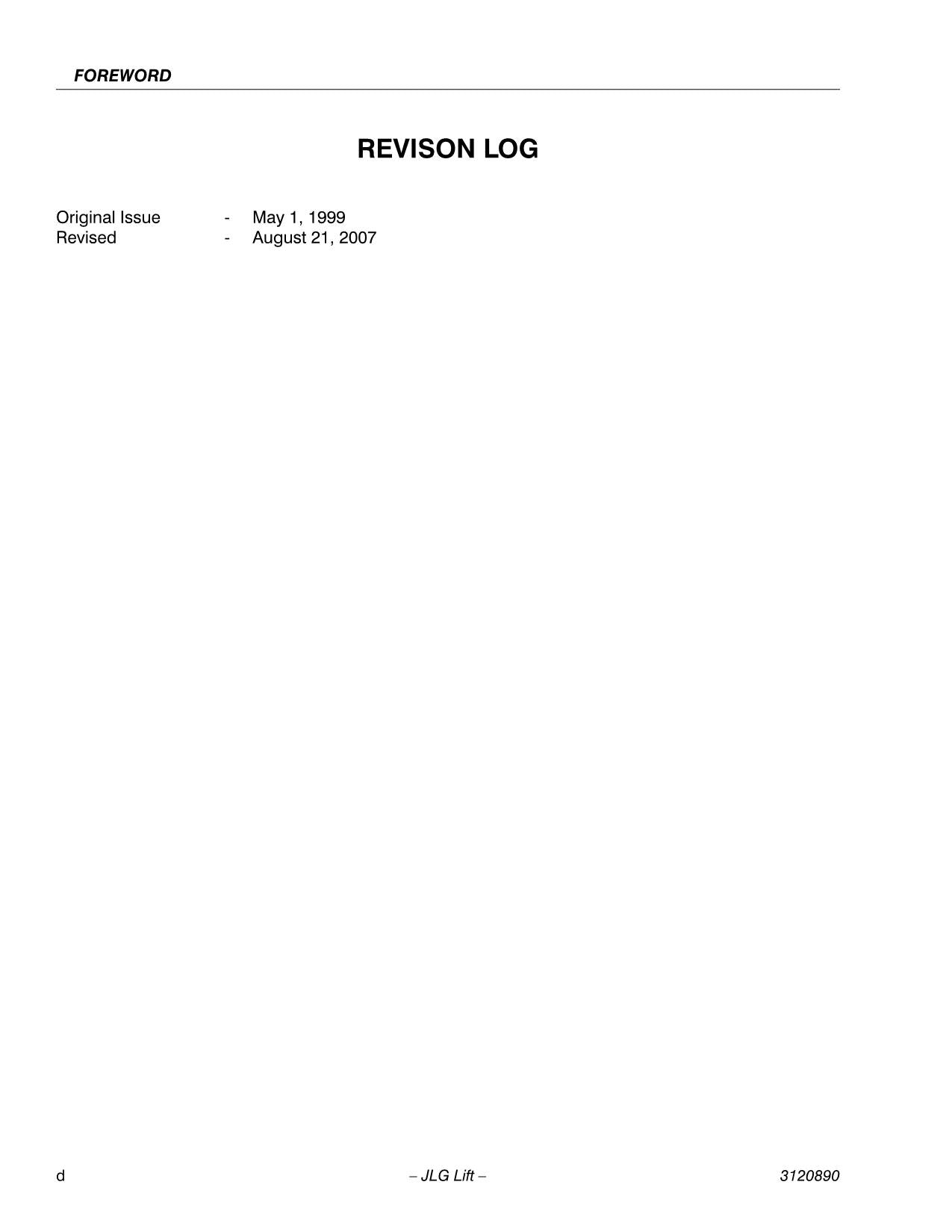 Manual del operador de mantenimiento y operación de la plataforma elevadora JLG 80HX 80HX+6 3120890