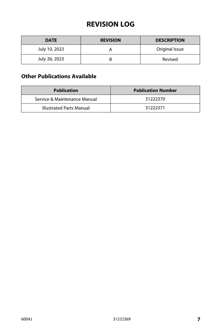 Manual del operador de mantenimiento y operación de la plataforma elevadora JLG 600AJ 31222369