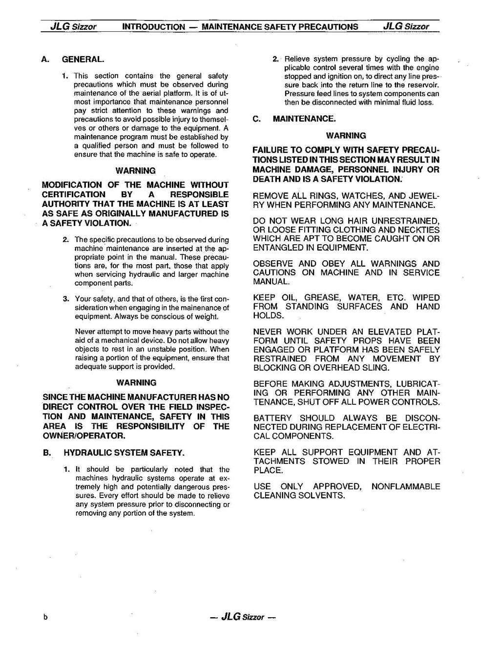 JLG CM1432 CM1432PLUS Scissor Lift Operation Parts Service Manual