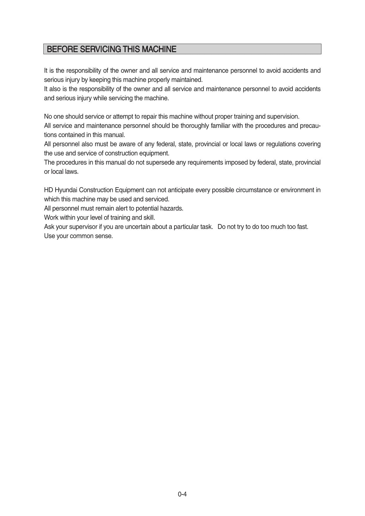 Hyundai HX85A HX90A CRAWLER EXCAVATOR Operators Maintenance Manual