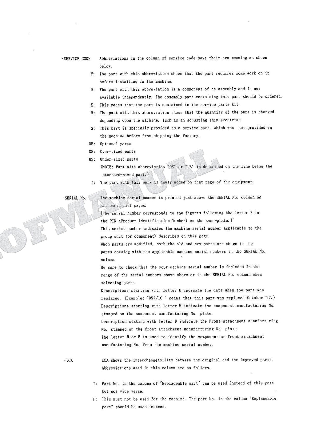 HITACHI EX75UR Equipment Component Excavator Parts Catalog Manual SN 010001-