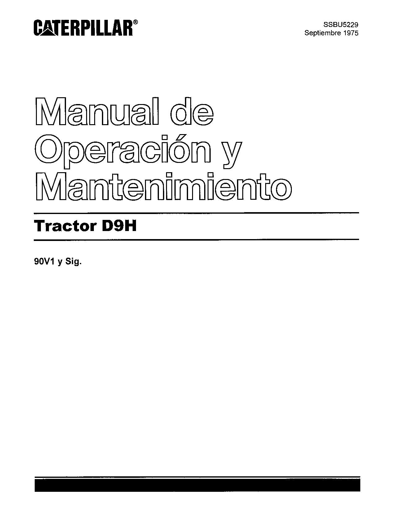 Caterpillar D9H Tractor de Cadenas Manual de Operación y Mantenimiento Español