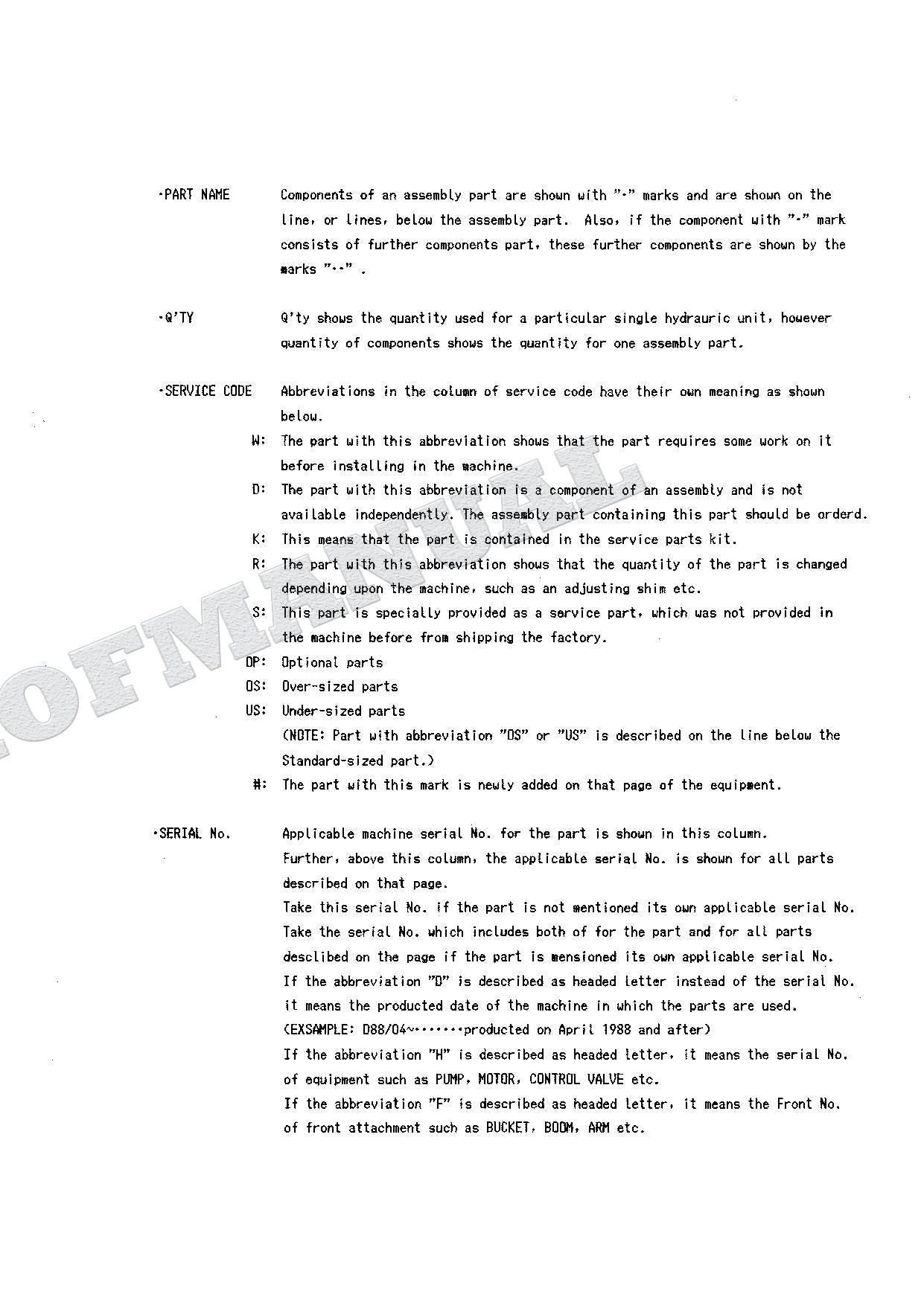 HITACHI EX100M Equipment Component Excavator Parts Catalog Manual