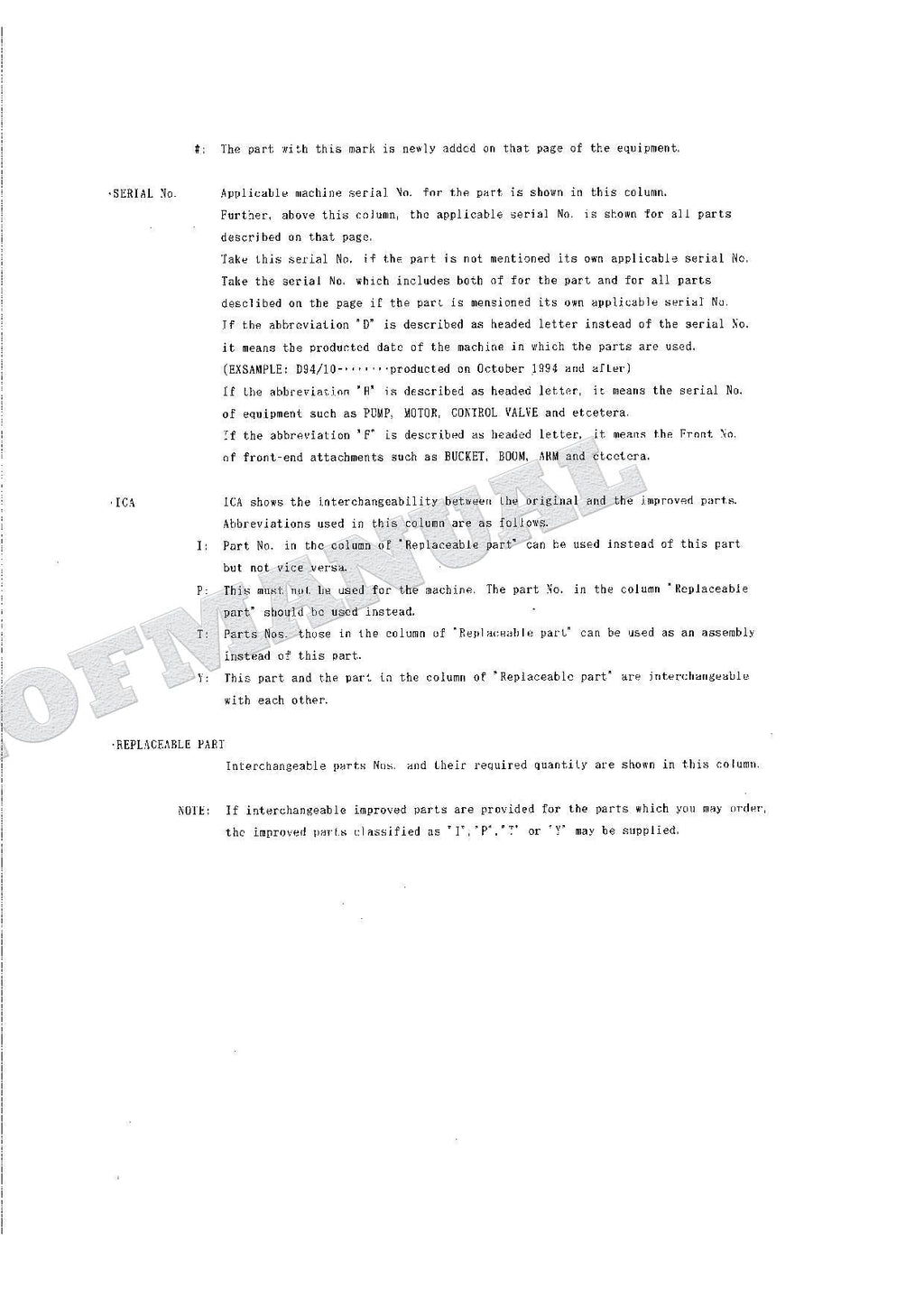 HITACHI EX60-3 EX60LC-3 Excavator Parts Catalog Manual SN 40001-