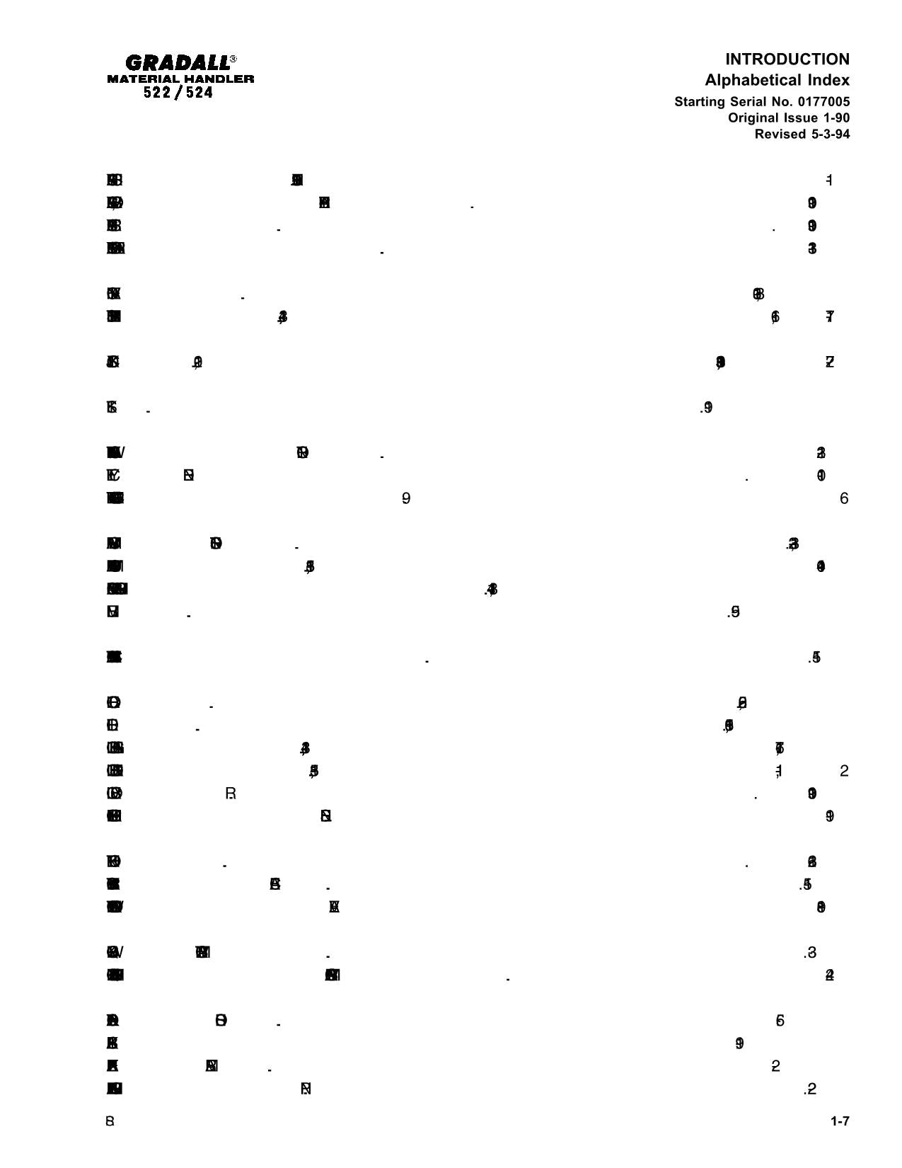 GRADALL JLG 522 524 Telehandler Parts Catalog Manual