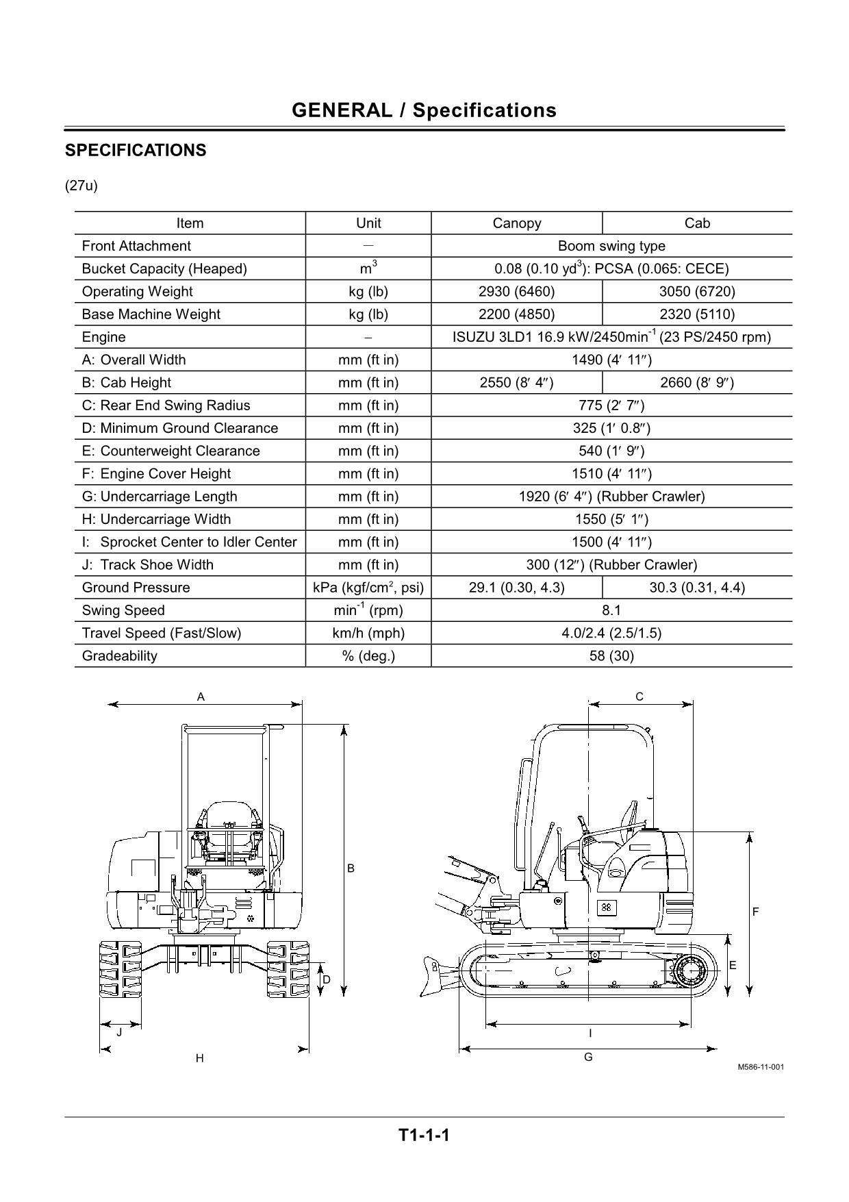Hitachi EX27U EX35U Excavator Operational Test Troublesh Service Manual Scheme