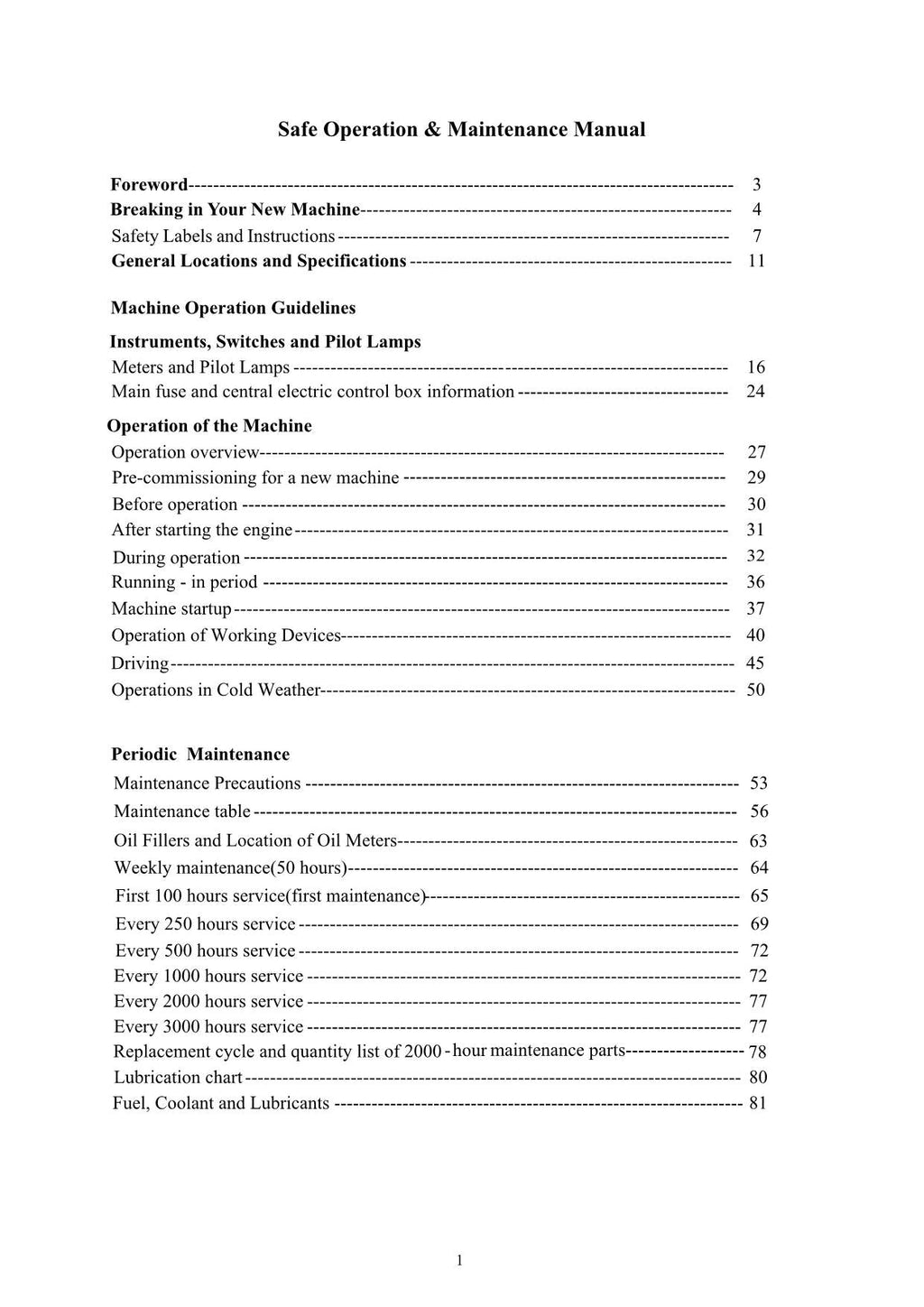 Hyundai HG260 MOTOR GRADER Operators Maintenance Manual