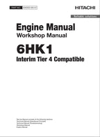 Hitachi 6HK1 Tier 4 Compatible Wheel Loader Engine Manual Workshop Manual