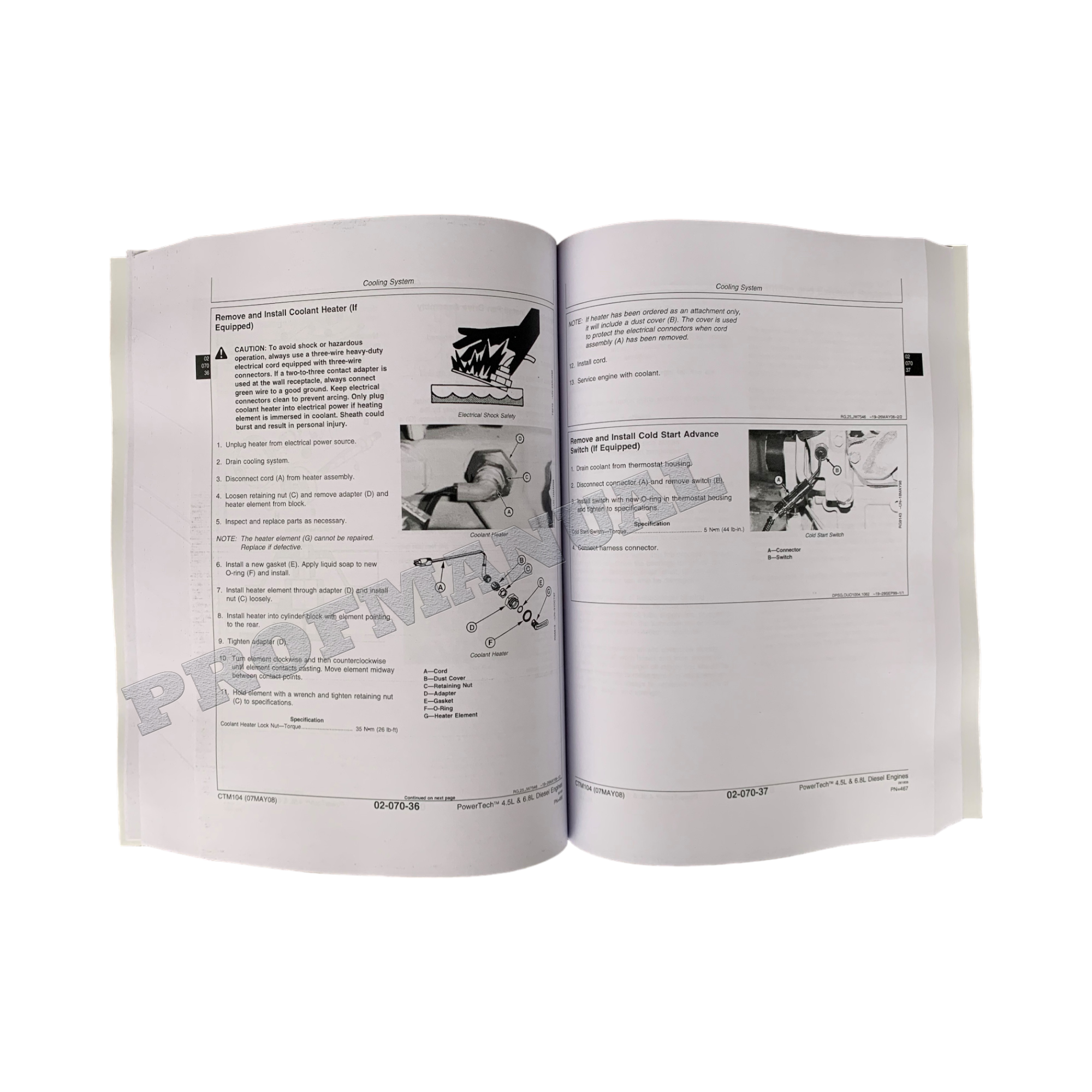 John Deere 4045 6068 4.5L 6.8L Motor MANUAL DE SERVICIO Y REPARACIÓN Mundial CTM104