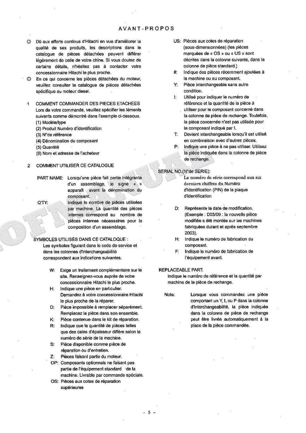 HITACHI ZAXIS ZX75US-A ZX85US Excavator Parts Catalog Manual