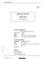 Liebherr R964 C-Litronic Excavator Operators manual serial 27700