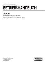 New Holland 790CP Schneidwerk Betriebsanleitung