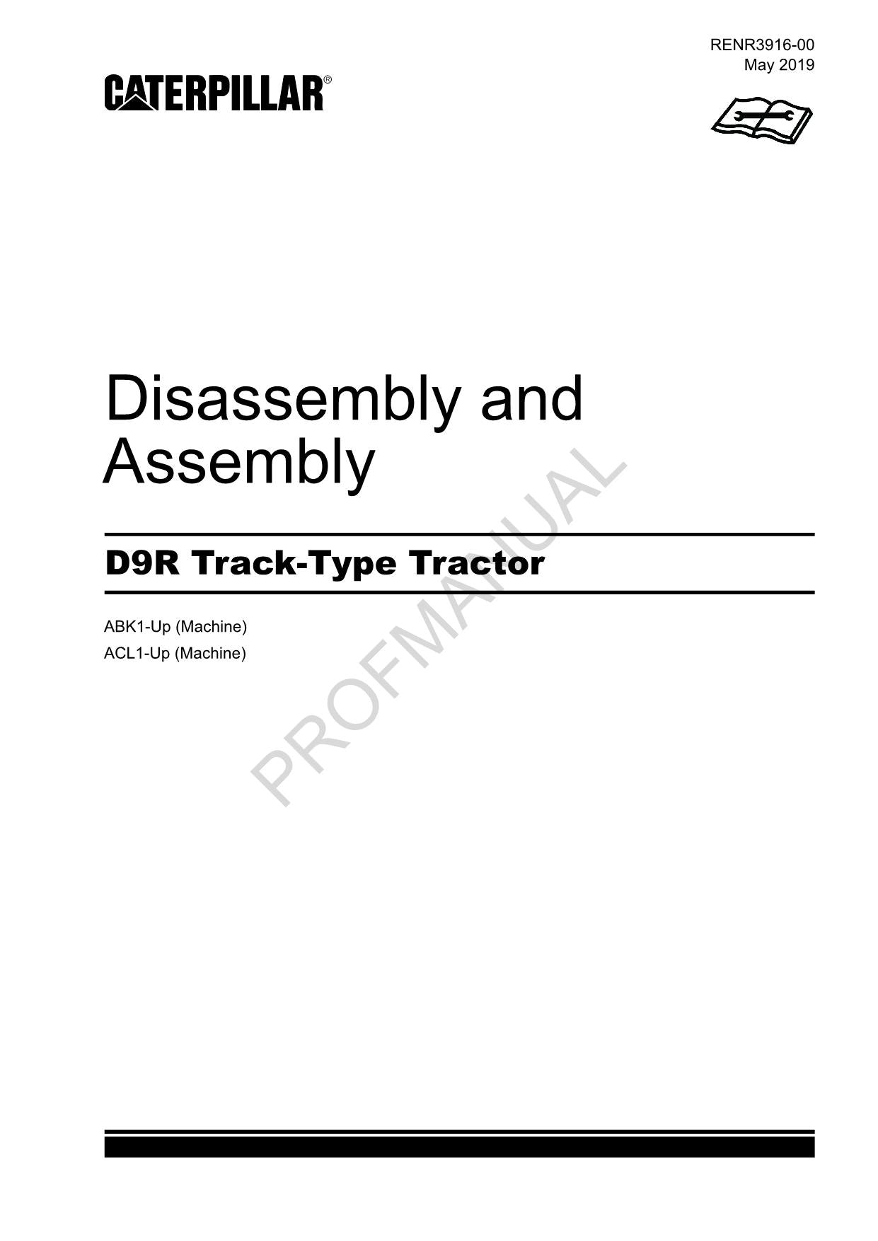 Caterpillar CAT D9R  Track Type Tractor Manual Disassembly Assembly