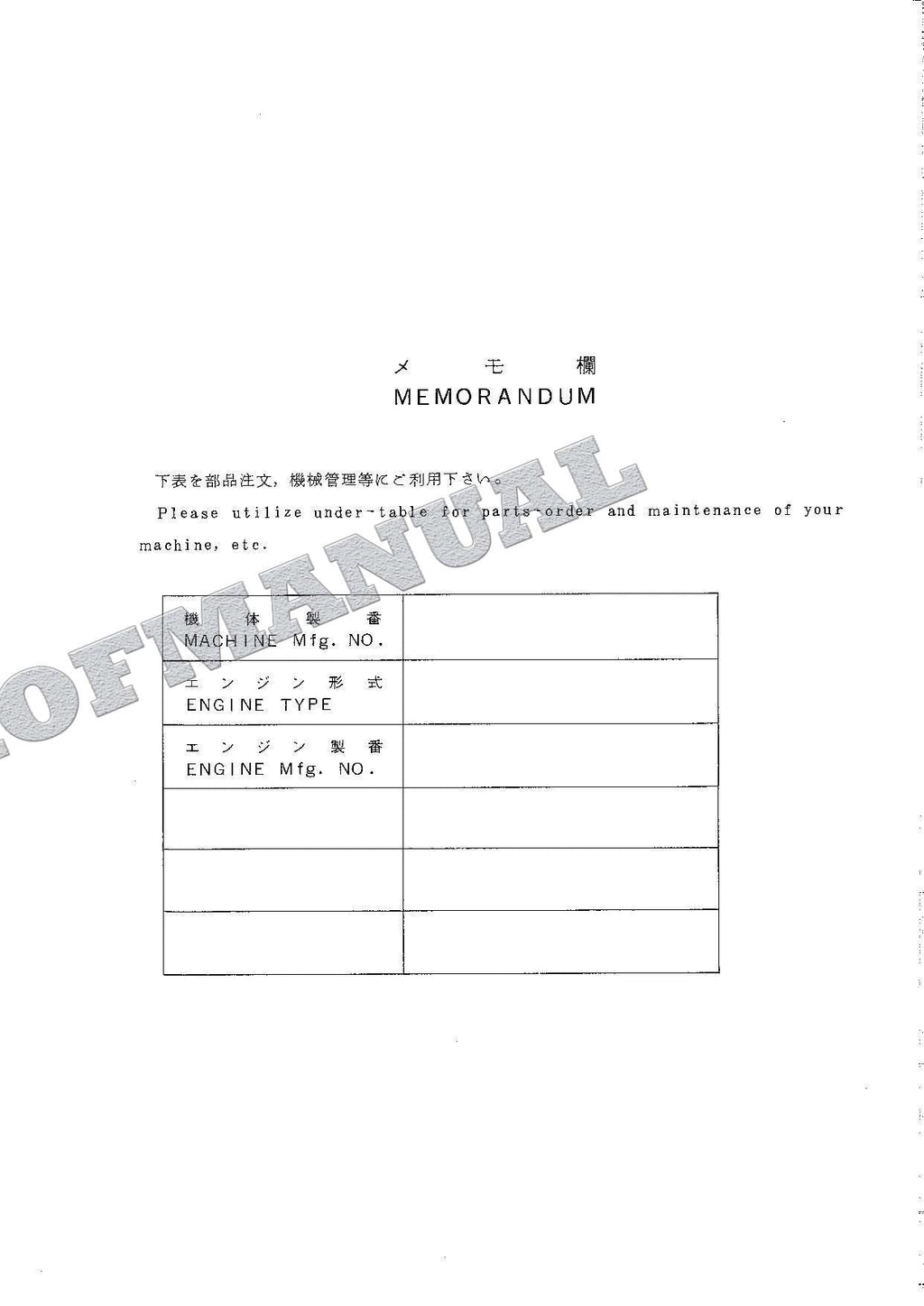 HITACHI EX100-2 SWEDEN NORWAY FINLAND Excavator Parts Catalog Manual