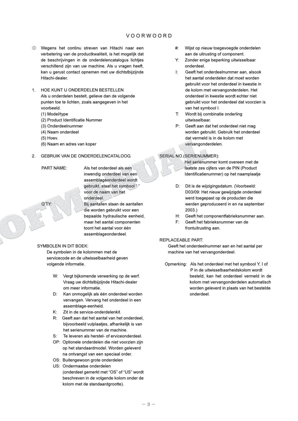 Catálogo de piezas de excavadoras HITACHI ZX60USB-3 ZX60USB-3F
