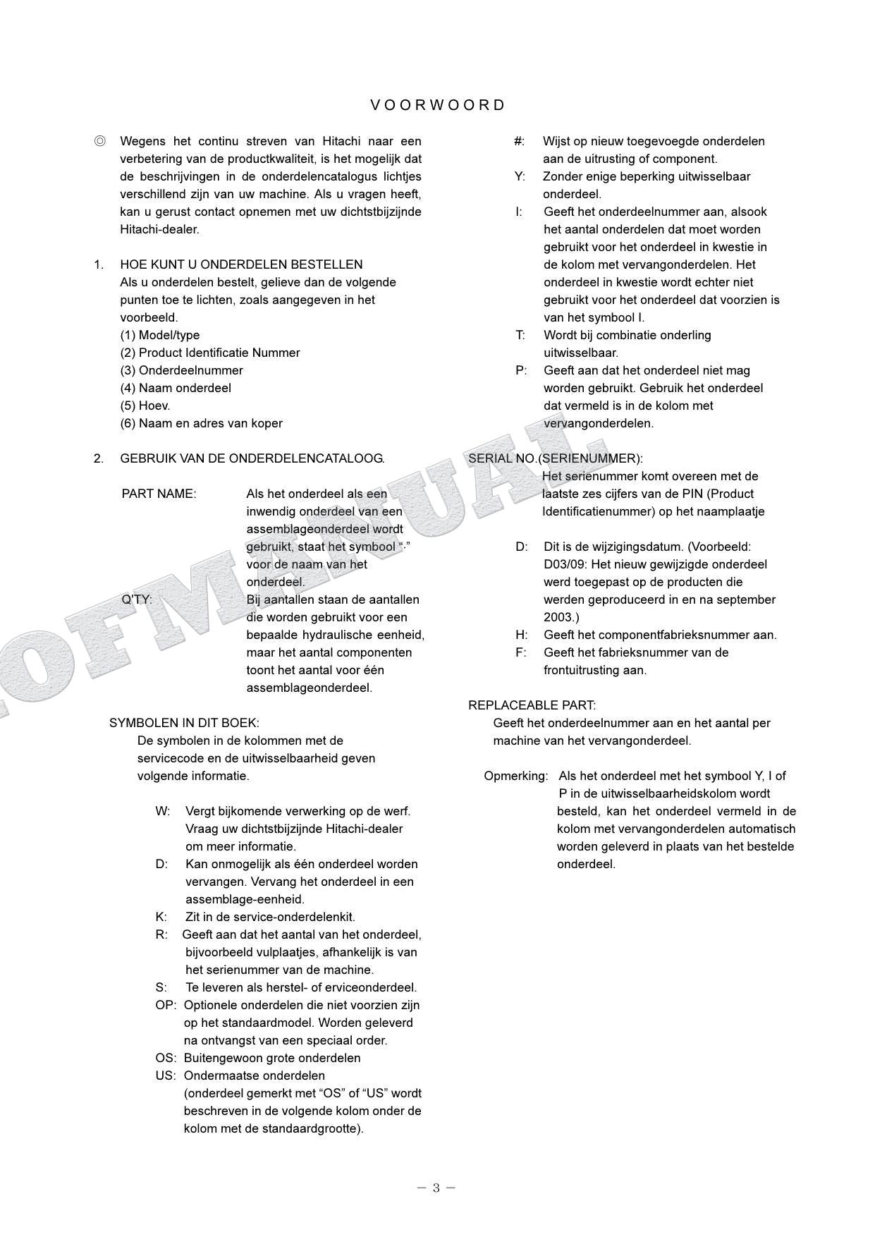 Catálogo de piezas de excavadoras HITACHI ZX60USB-3 ZX60USB-3F