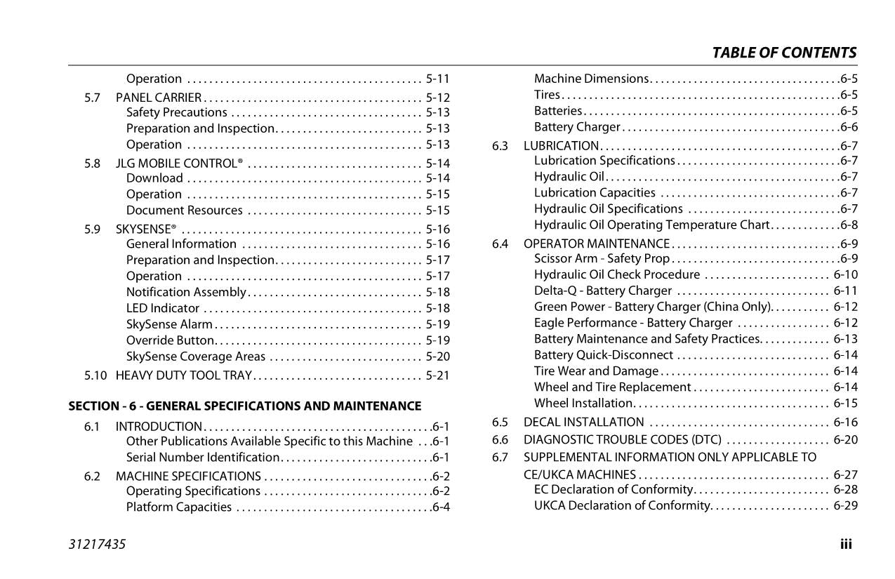 JLG R1532i R1932 R1932i Scissor Lift Maintenance Operators Manual 31217435