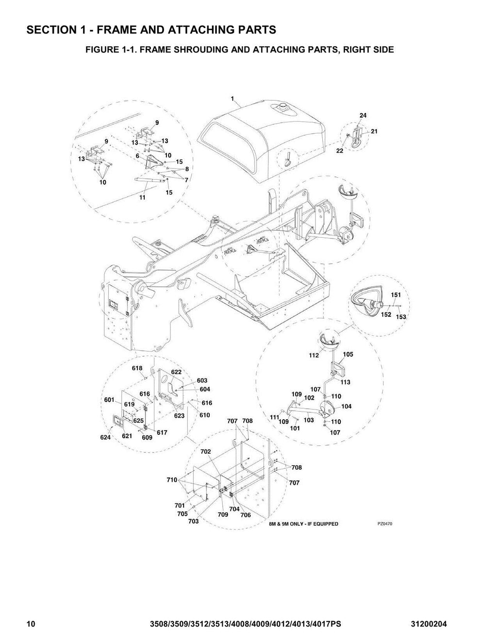 JLG 3508PS 3509PS 3512PS 3513PS 40.8 40.9 Manual del catálogo de piezas del manipulador telescópico