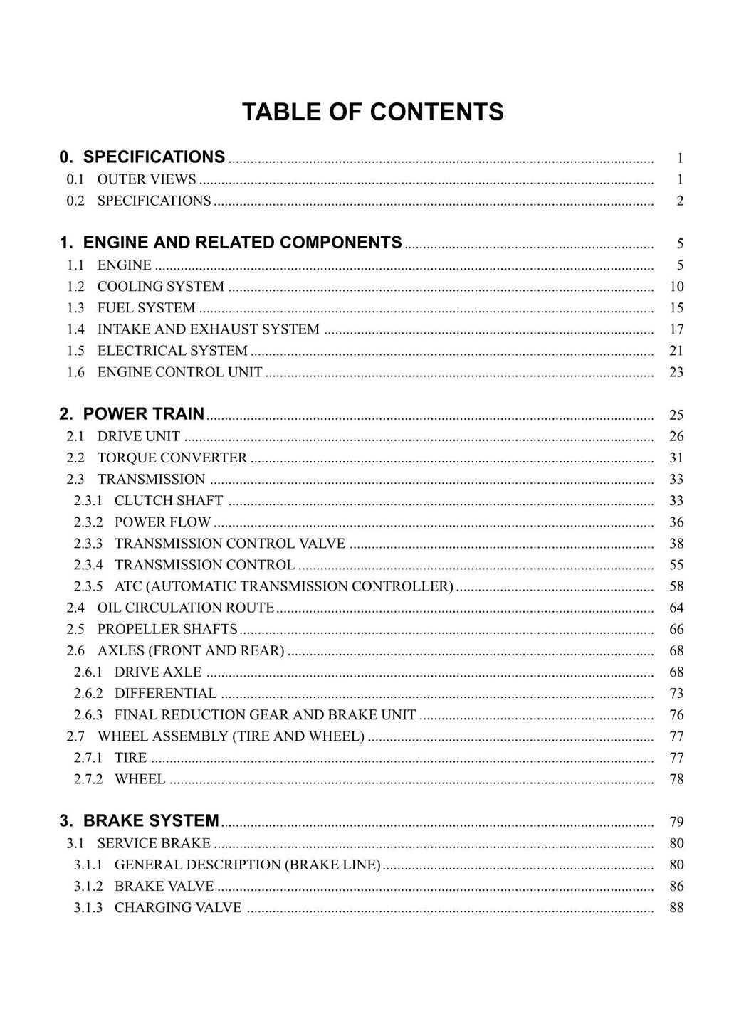 Hitachi LX300-7 LX360E Wheel Loader Technical Manual +Schematics