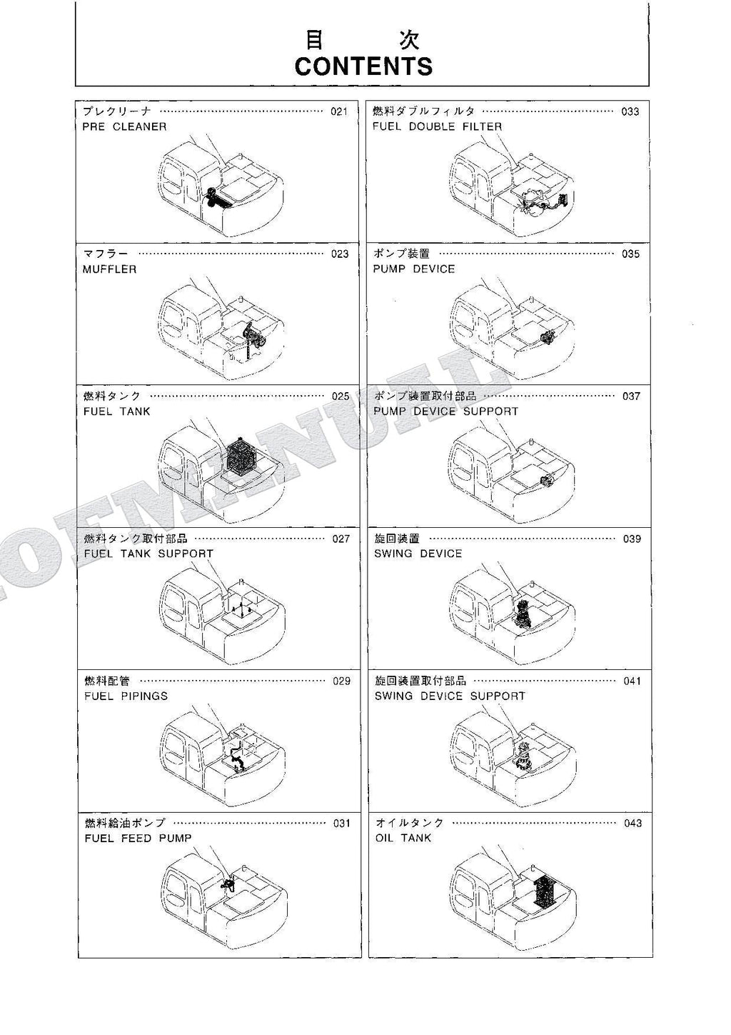 HITACHI EX120-5X Excavator Parts Catalog Manual SN 51533-
