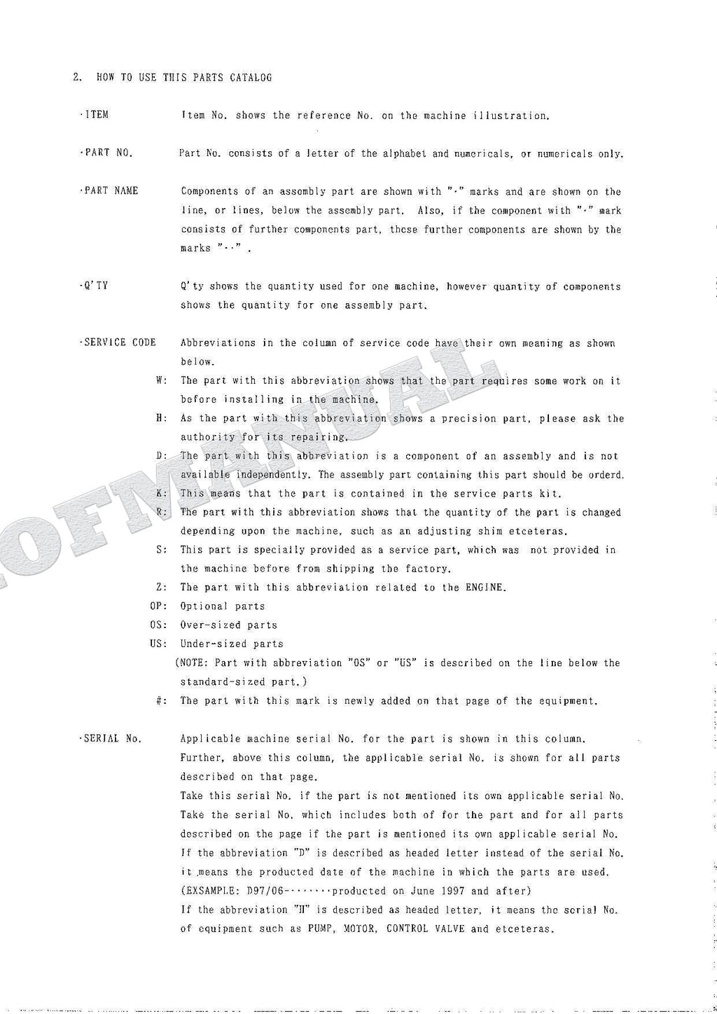HITACHI EX70LCK-5 Excavator Parts Catalog Manual SN 50001-