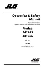 JLG 3614RS 4017RS Telehandler Maintenance Operation Operators Manual 31211571