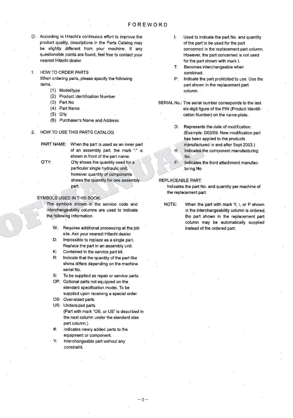 HITACHI ZAXIS ZX160LC-3 Innner Excavator Parts Catalog Manual