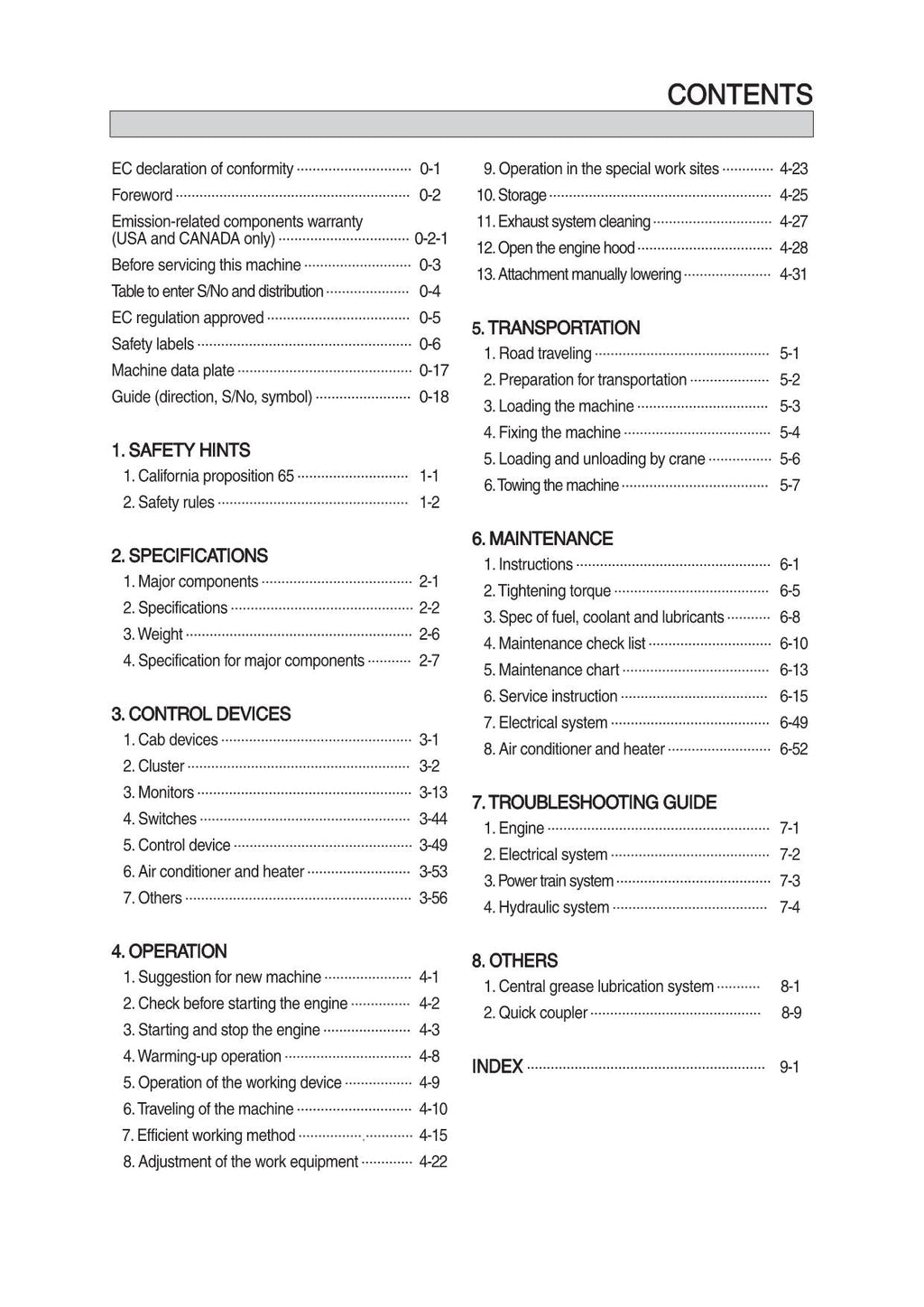 Manual de mantenimiento del operador de la cargadora de ruedas Hyundai HL980A