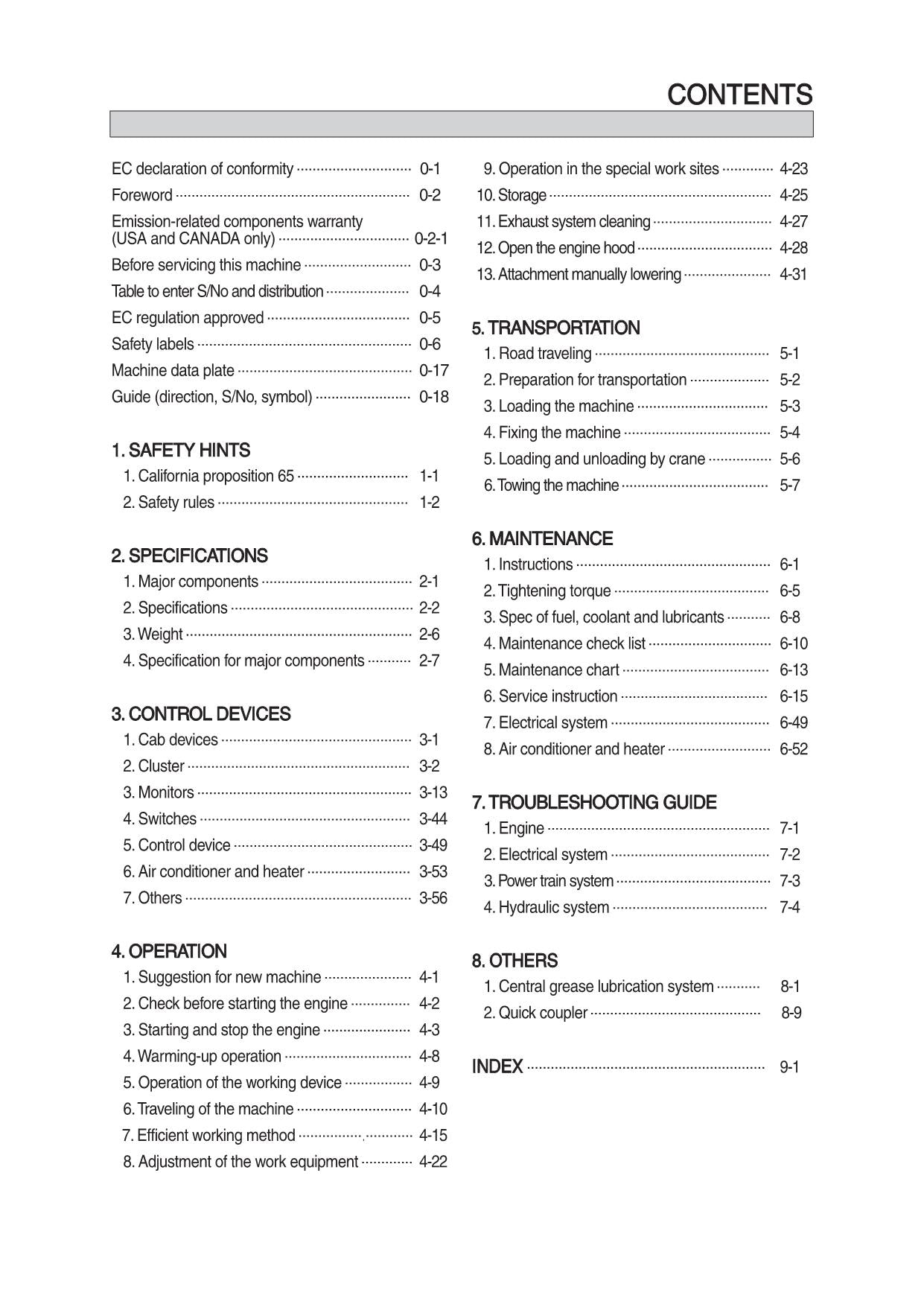 Manual de mantenimiento del operador de la cargadora de ruedas Hyundai HL980A