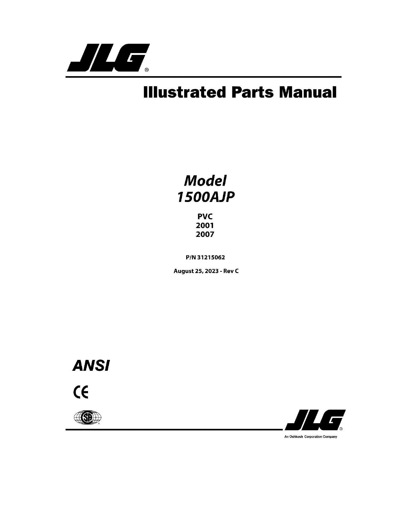 Manual del catálogo de piezas del elevador de pluma JLG 1500AJP 31215062
