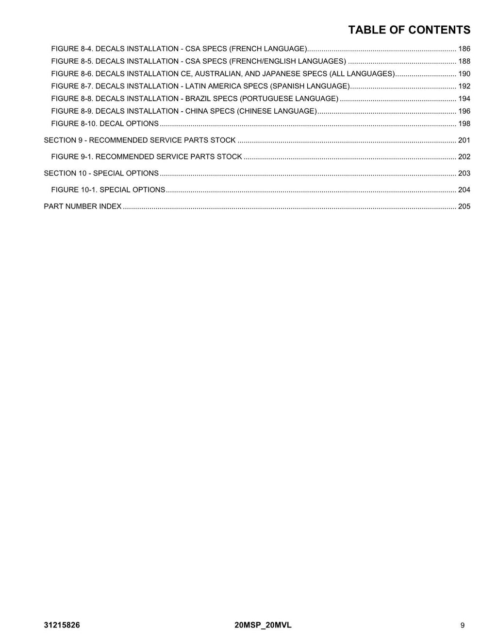 Manual del catálogo de piezas del mástil vertical JLG 20MSP 20MVL