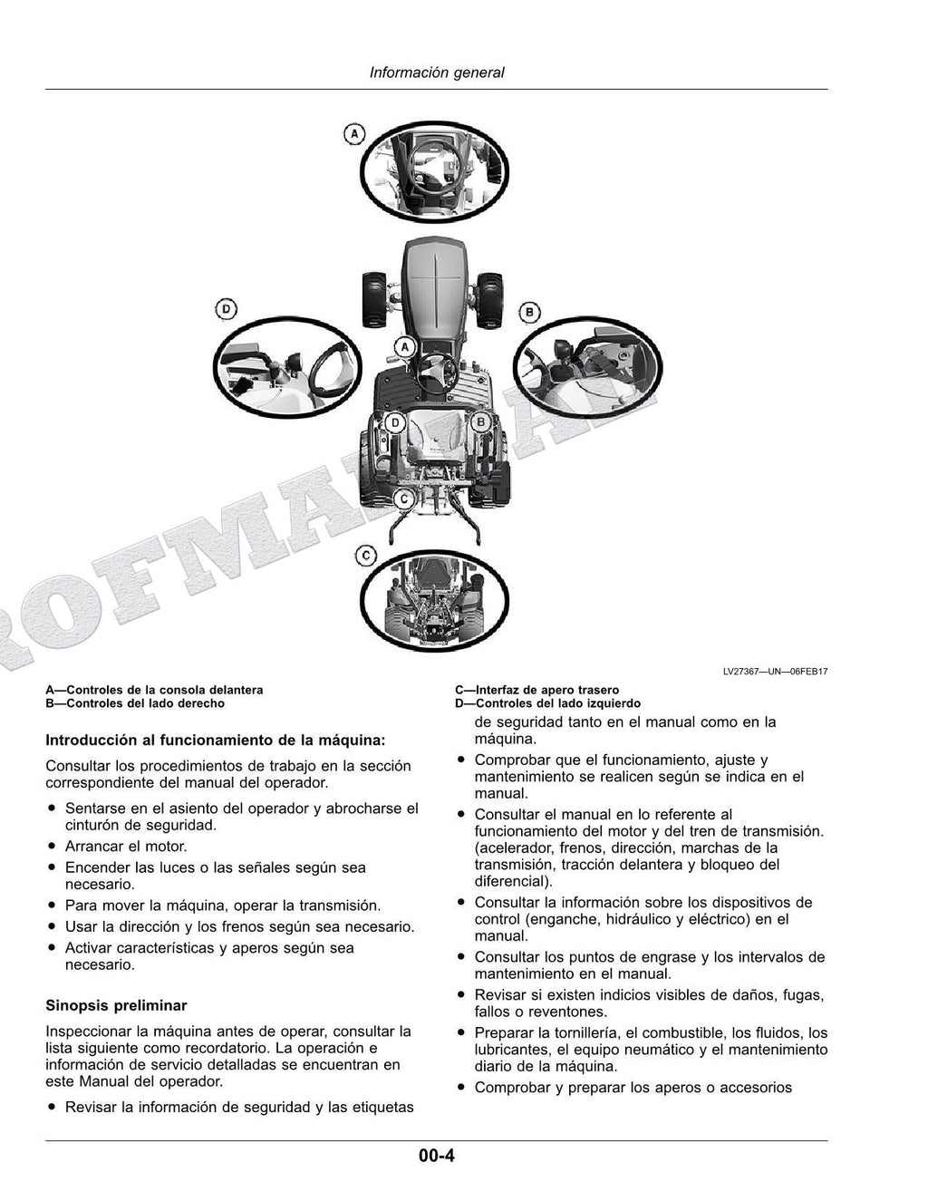 John Deere 1023E 1025R Tractor Manual del Operador Español SN RS000001- MY2025-