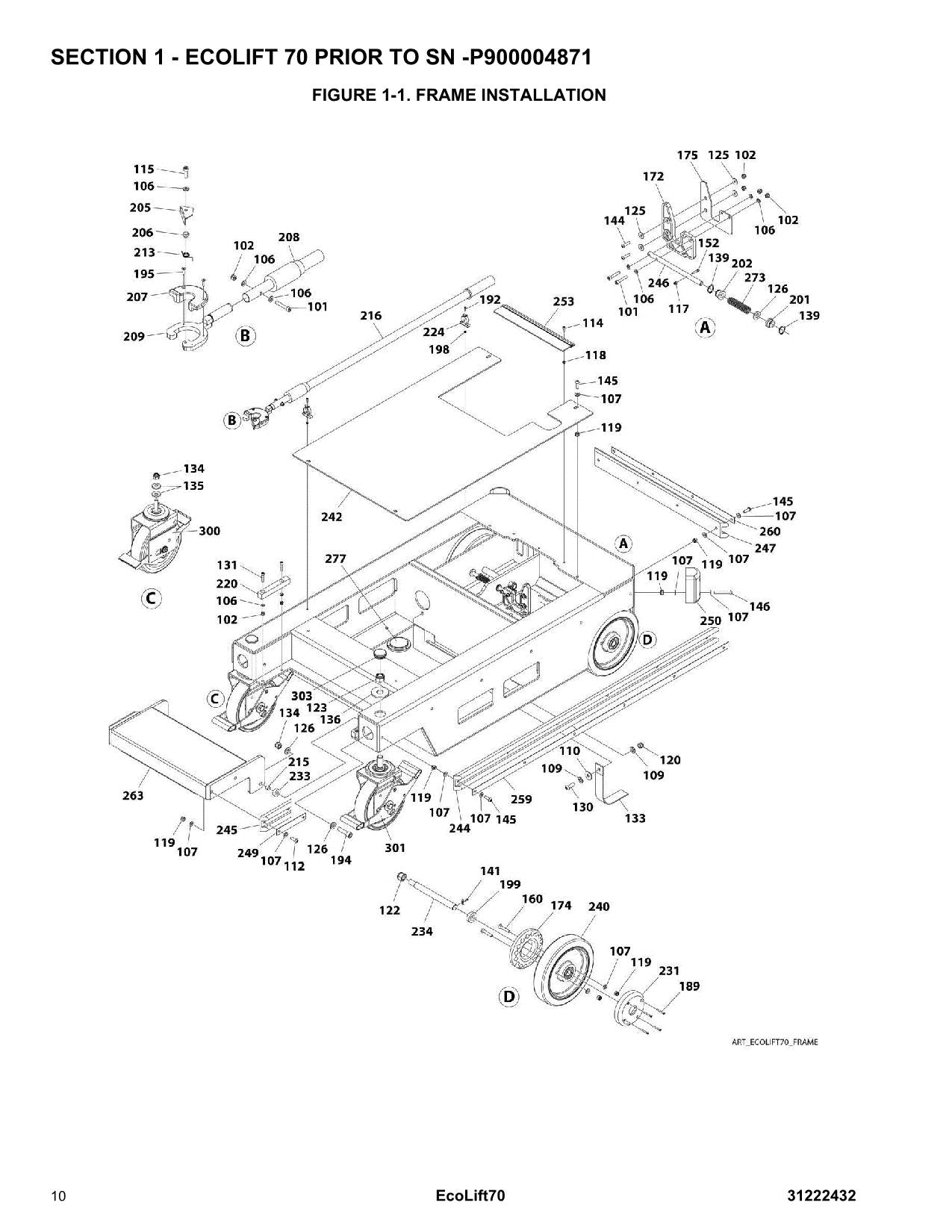 Manual del catálogo de piezas del mástil vertical JLG Ecolift 70