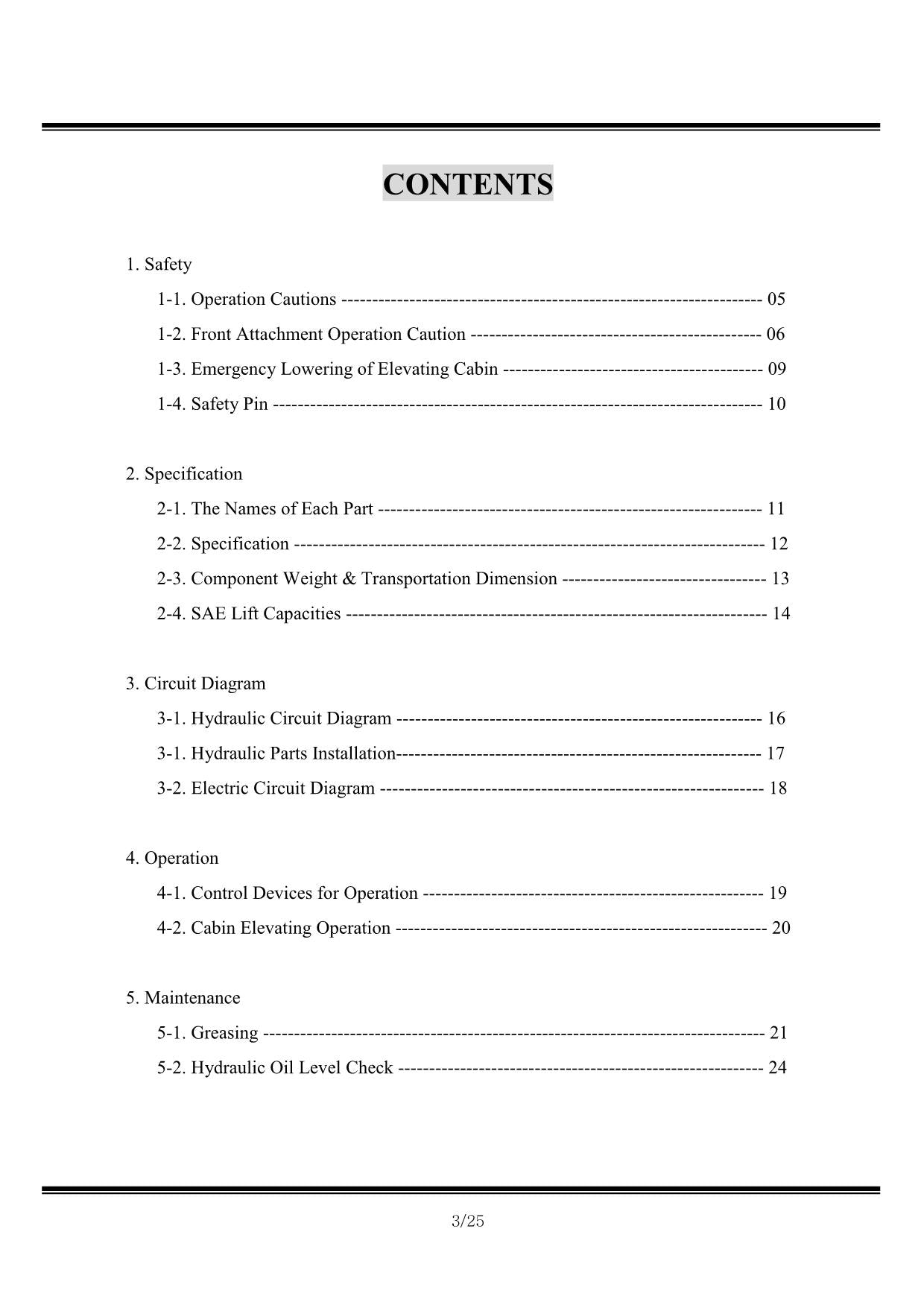 Hyundai HW250 MH WHEELED EXCAVATOR Operators Maintenance Manual