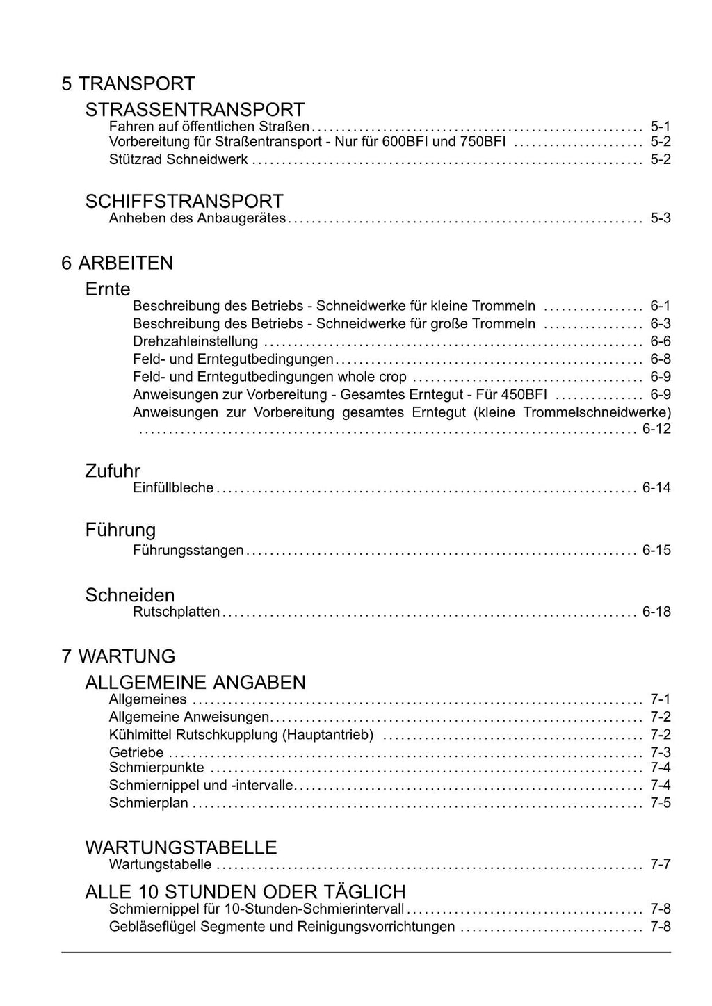 New Holland 450BFI 450SFI 600BFI 600SFI Schneidwerk Betriebsanleitung Ab 127522