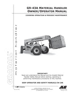 GRADALL JLG G9-43A Telehandler Maintenance Operation Operators Manual